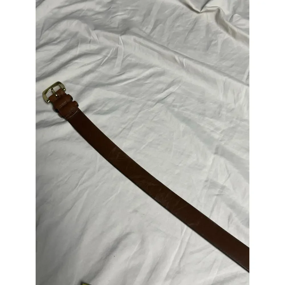 Mens Brown Leather Belt Size 40 Handcrafted in USA Casual Dress Genuine